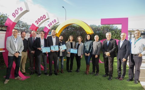 Una imatge dels premiats durant l'acte. FOTO: CEDIDA.