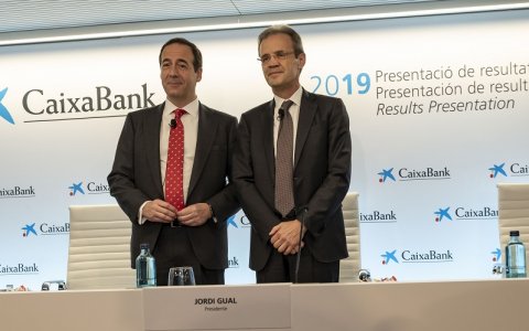 Una imatge de la presentació dels resultats anuals de CaixaBank. FOTO: CEDIDA.