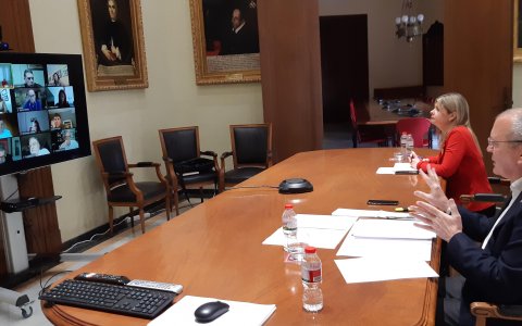 Una imatge de la reunió mitjançant videoconferència. FOTO: CEDIDA.