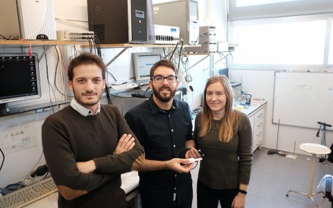 Los impulsores de CreatSens: Adrià Maceira, Tomas Guinovart y Marta Novell. FOTO: CEDIDA.