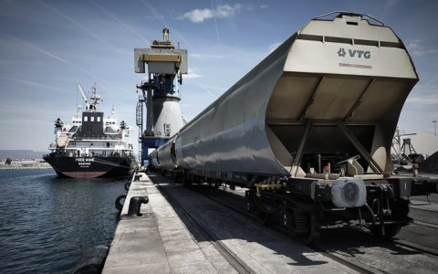 Una imatge d'un dels vagons de l'enorme ferrocarril per a productes agroalimentaris. FOTO: CEDIDA.
