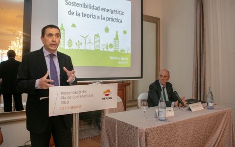 Un moment de la presentació del Pla de Sostenibilitat de Repsol.
