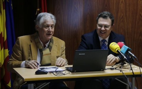 Josep Antoni Belmonte (esquerra) i Juan Gallardo, cap del gabinet d'estudis de la CEPTA. FOTO: ACN.
