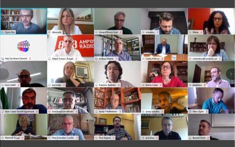 Una imatge del primer ple telemàtic de la Diputació. FOTO: CEDIDA.