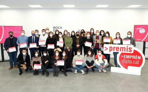 Imatge dels premiats als Premis Emprèn de la Diputació.