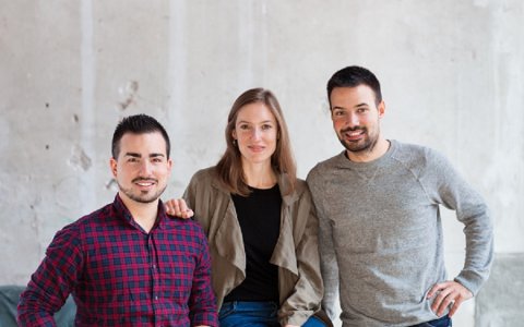 Els tres fundadors de l'empresa. FOTO: Xavi Jurio.