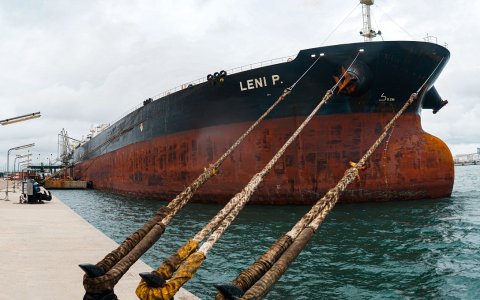 Una imatge del casc del petrolier Leni P. FOTO: CEDIDA.