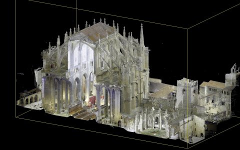 Imatge de l’escaneig digital de la catedral de Narbona fet per Scandraw.