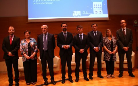 La presentació de la Càtedra, amb representants de la URV, Repsol i la Generalitat.