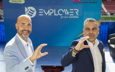 Carles Castilla (CEO de Grupo Castilla) i Marcos Torres (director comercial i de màrqueting) durant la presentació d'Emplower.