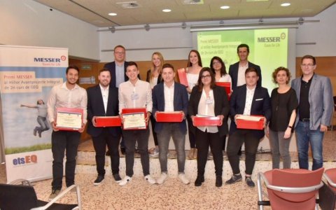 La entrega del Premio Messer se celebró este miércoles en la Escola Tècnica Superior d’Enginyeria Química. FOTO: CEDIDA.