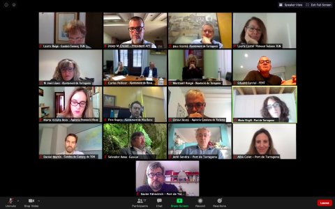 Una imatge de la reunió telemàtica de la Taula Institucional de Creuers. FOTO: CEDIDA.